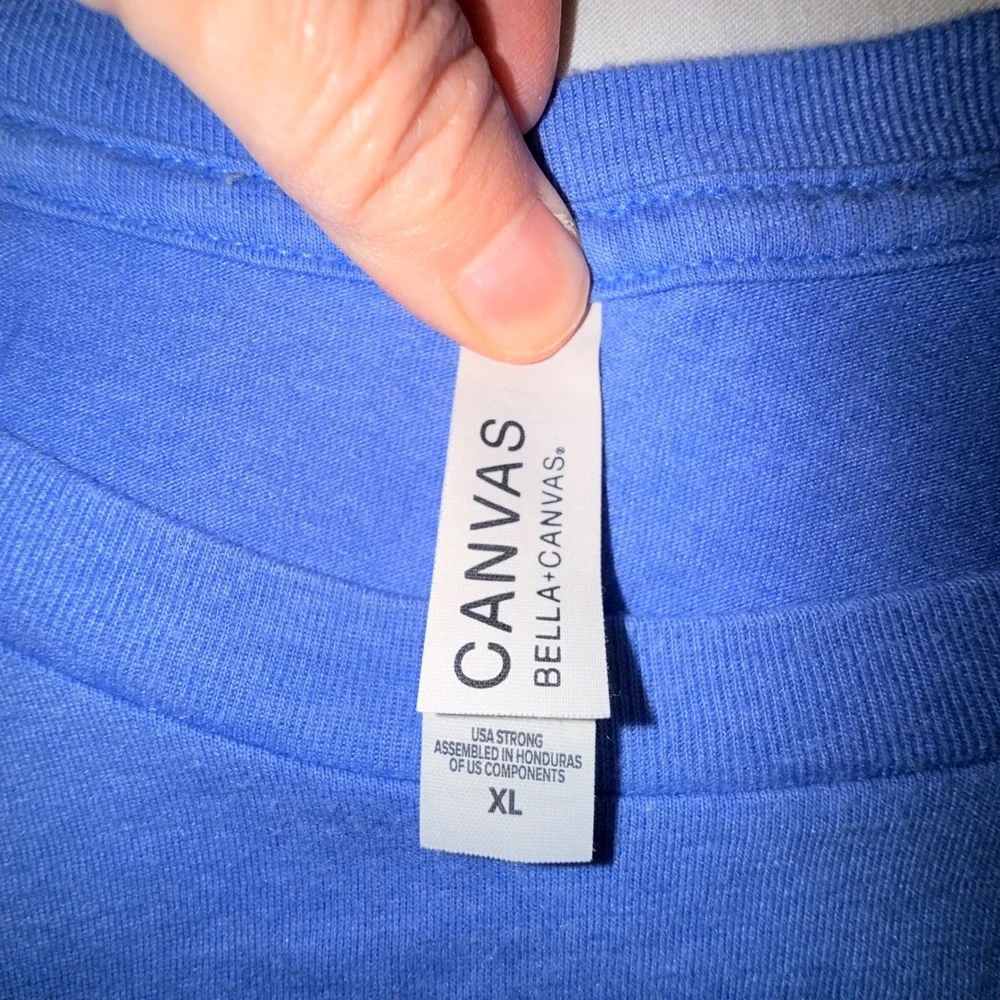 Bella Canvas Grow Rich Grow T-Shirt Mens XL Blue Good Graphic Pot‎ Leaf Humor